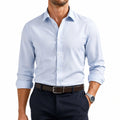 Camisa de hombre talla M de tejido liso azul claro - manga larga estilo formal