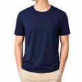Camiseta de manga corta talla M azul marino de tejido liso para uso diario