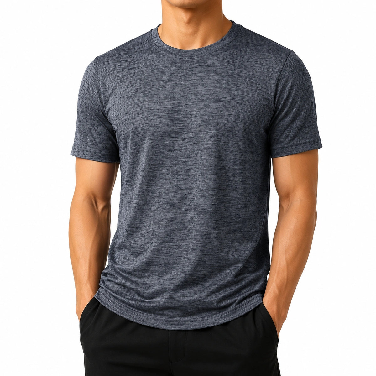 Camiseta de hombre talla M de tejido gris antracita de manga corta estilo básico