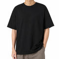 Camiseta de punto negra talla L de manga corta y corte holgado