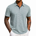 Polo de hombre talla M azul grisáceo de manga corta con cuello y tapeta de botones