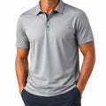 Polo de hombre talla M gris de tejido ligero de manga corta