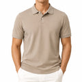 Polo de hombre talla M de punto beige de manga corta estilo casual