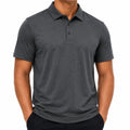 Polo de hombre talla L de punto gris antracita de manga corta estilo casual
