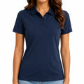 Polo de mujer talla S azul marino de tejido de punto con manga corta